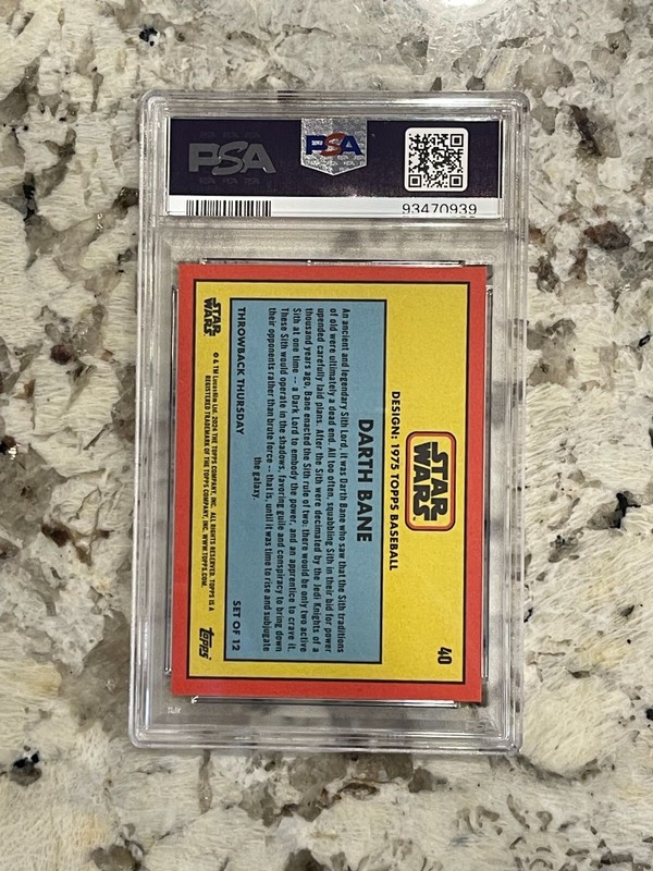 2024 Topps Star Wars Darth Bane Throwback Thursday #40 PSA 10 view 2