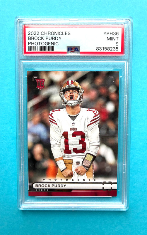 Brock Purdy  2022 Panini Chronicles Photogenic RC #PH36 PSA Mint 9 49'rs