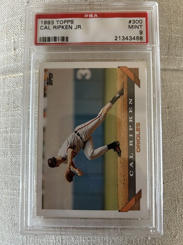 1993 Topps #300 Cal Ripken Jr PSA 9 HOF view 1