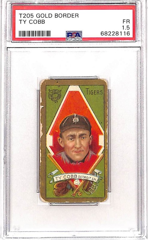 1911 T205 Gold Border TY COBB Tigers PSA 1.5 Honest Long Cut