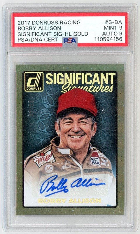 2017 Donruss Racing Bobby Allison Significant Signatures Gold Auto – PSA 9 MINT