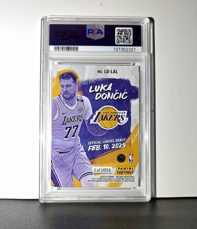 Luka Doncic 2024 Panini Instant NBA Lakers Debut #LD-LAL Card PSA 10 Gem Mint view 2