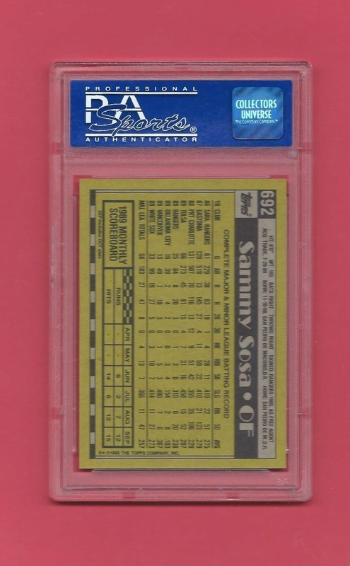 1990 Topps Sammy Sosa Rookie #692 PSA 10 view 2