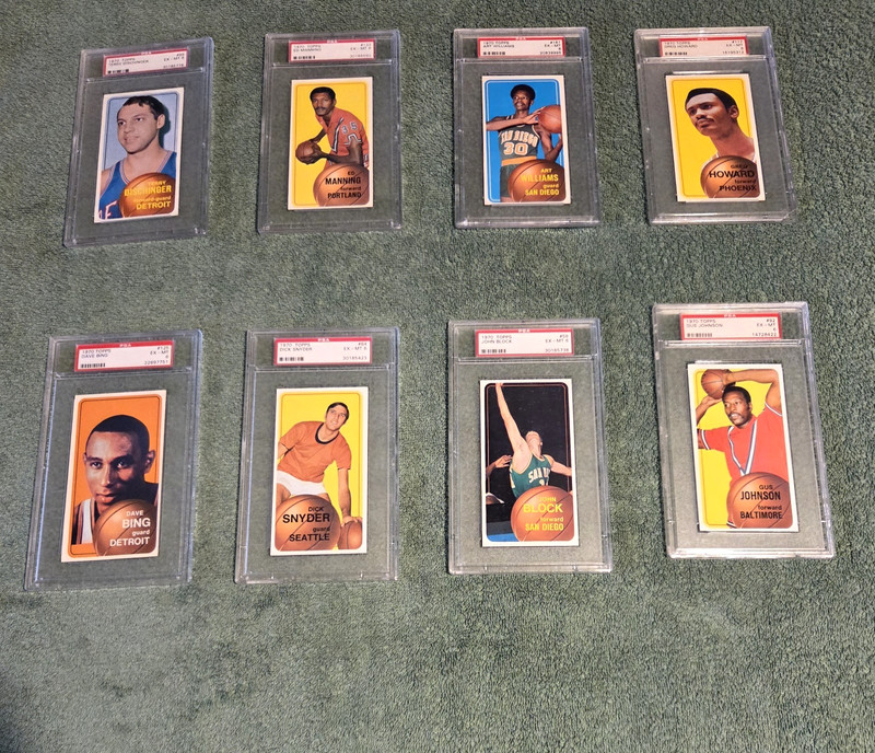 Vintage 1970 Topps Basketball Cards, Great Lot of 22 Tall Boys, All PSA Grade 6 view 2