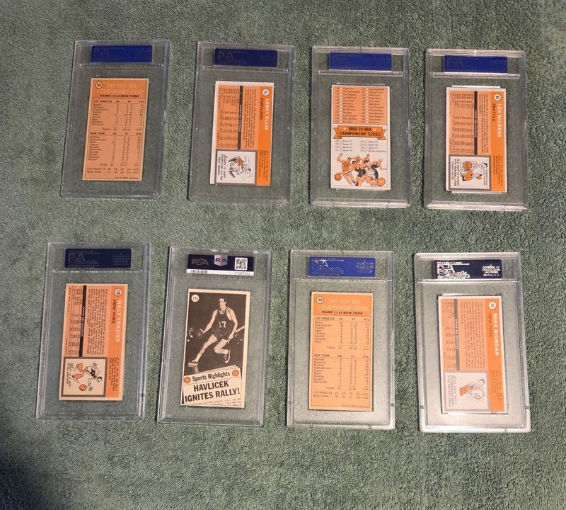 Vintage 1970 Topps Basketball Cards, Great Lot of 8 Tall Boys, All PSA Grade 5 view 2