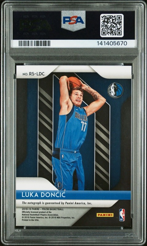 2018-19 Panini Prizm Luka Doncic Rookie Signatures Auto RC #RS-LDC PSA 9 Auto 10 view 2