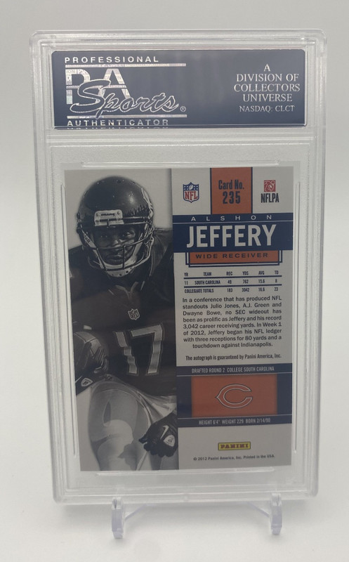 Alshon Jeffery 2012 Panini Contenders Ticket Rookie Auto RC PSA 10 view 2