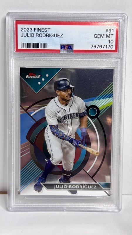 2023 Topps Finest Base #91 Julio Rodriguez PSA 10 GEM Seattle Mariners
