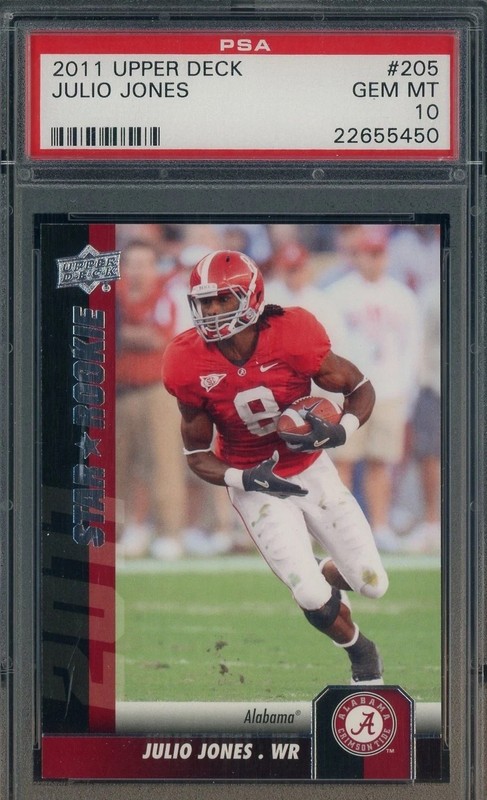 JULIO JONES RC 2011 Upper Deck #205 Rookie Alabama PSA 10 Falcons🏈🐘🌟 POP 2 view 1