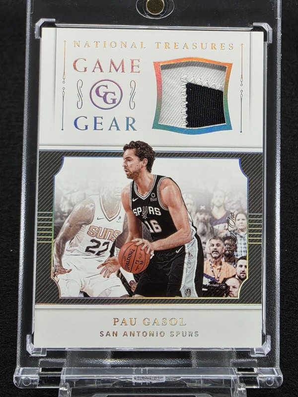 Pau Gasol 2018-19 National Treasures 1/1 Game Worn Patch Game Gear Lakers Spurs