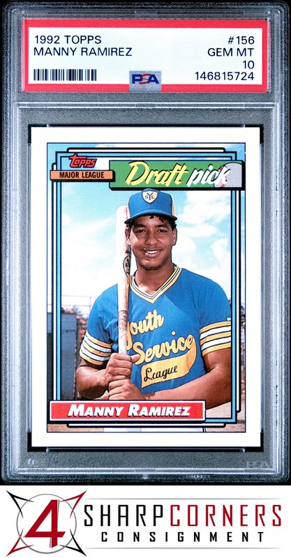 1992 TOPPS #156 MANNY RAMIREZ RC INDIANS PSA 10