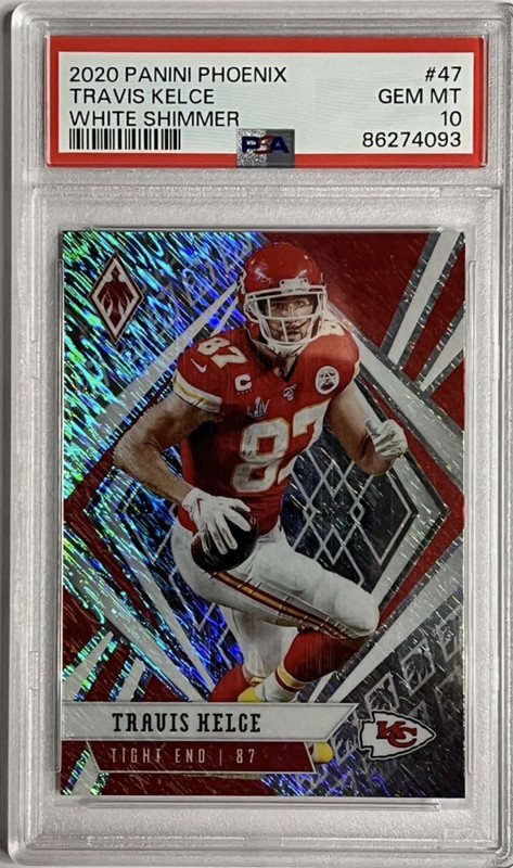 2020 Panini Phoenix White Shimmer #47 Travis Kelce LOW POP PSA 10
