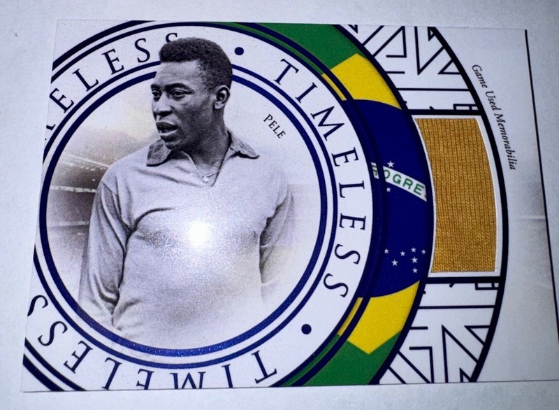 Pele 2023 Futera Game Worn Patch /9! # Tl09 Timeless Brazil 1968 Match Jersey!!