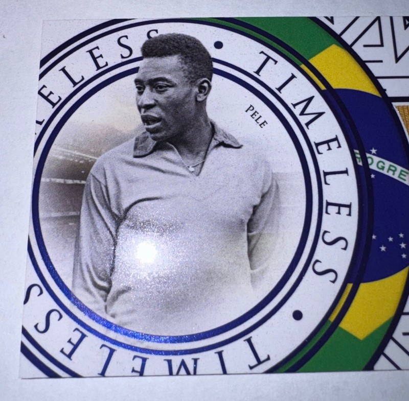 Pele 2023 Futera Game Worn Patch /9! # Tl09 Timeless Brazil 1968 Match Jersey!! view 2