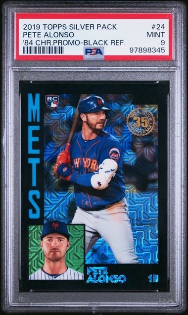 2019 Topps Silver Pack 84 Promo PETE ALONSO Rookie RC Black Refractor /199 PSA 9