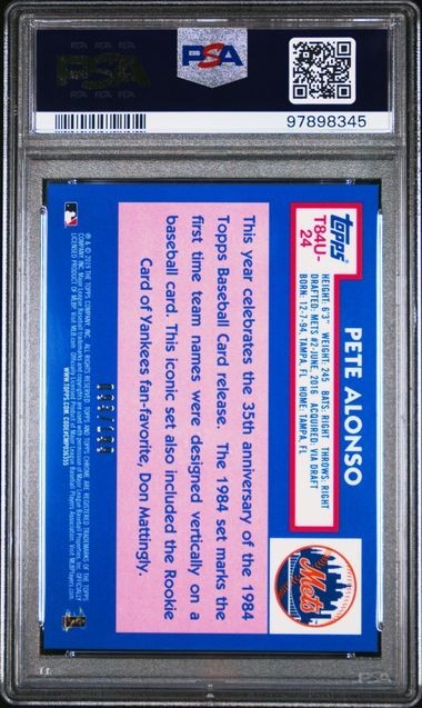 2019 Topps Silver Pack 84 Promo PETE ALONSO Rookie RC Black Refractor /199 PSA 9 view 2