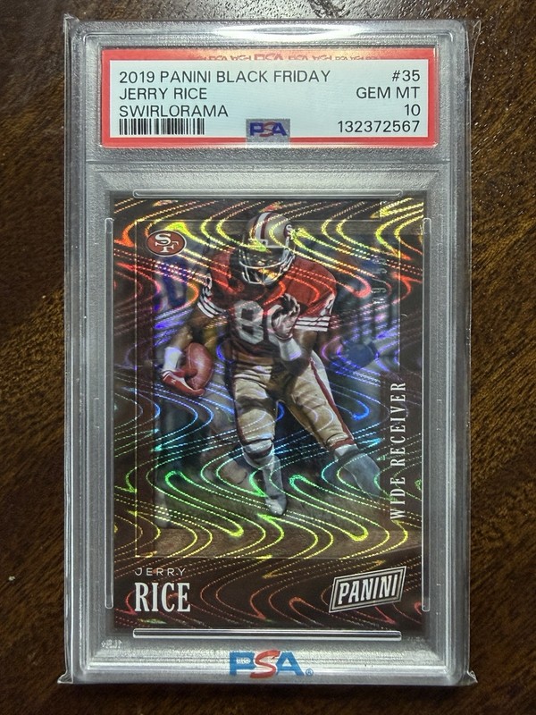 2019 Panini Black Friday Swirlorama Jerry Rice PSA `10 Gem Mint 49ers /50 HOF