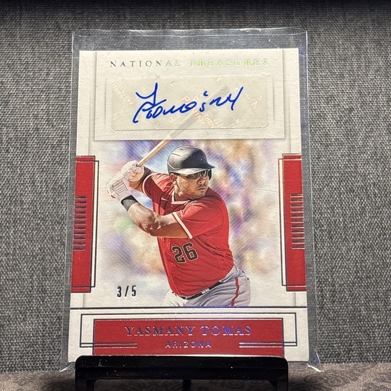 2020 Panini National Treasures Signatures 3/5 Yasmany Tomas #S-TY Auto Arizona