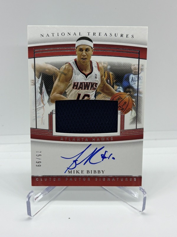 2019-20 National Treasures Mike Bibby Clutch Factor Signatures Auto Patch /99 view 1