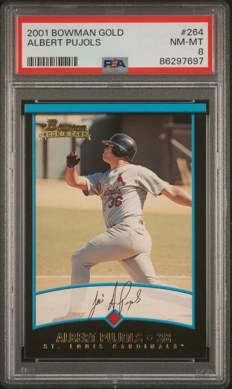 2001 Bowman Gold Albert Pujols #264 PSA 8
