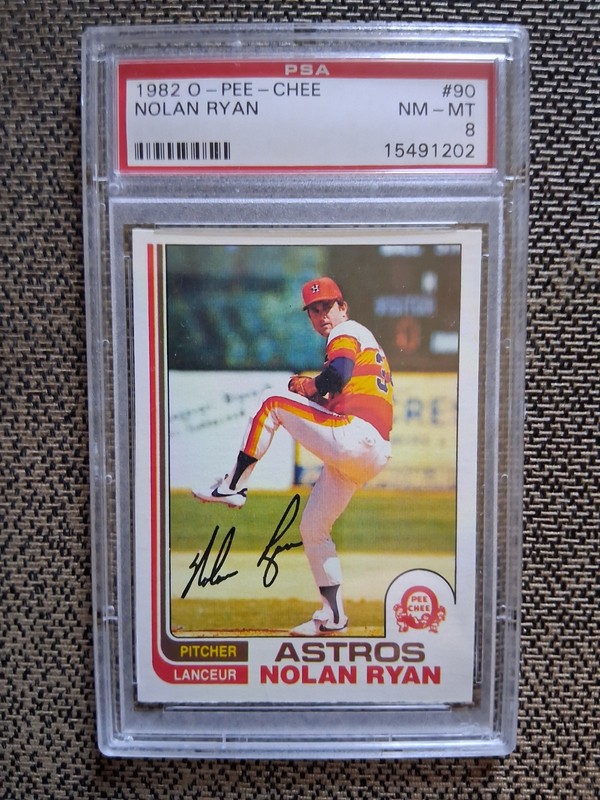 1982 O-PEE-CHEE OPC BASEBALL SET NOLAN RYAN #90 PSA 8 NM-MT, Nice!