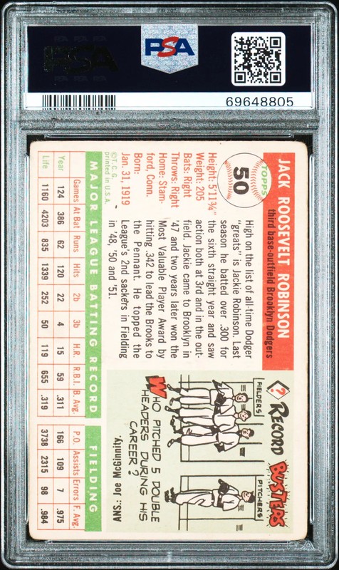 1955 Topps Jackie Robinson #50 PSA 2 view 2