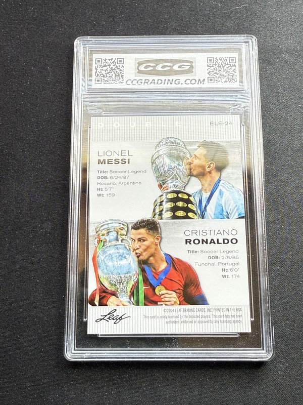 Messi / Ronaldo 2024 Leaf Legend Dual CCG 10 Trophies Exclusive Legends Edition view 2