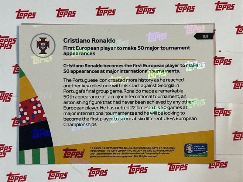 Topps NOW UEFA EURO 2024 Cristiano Ronaldo #31 ~ Portugal view 2