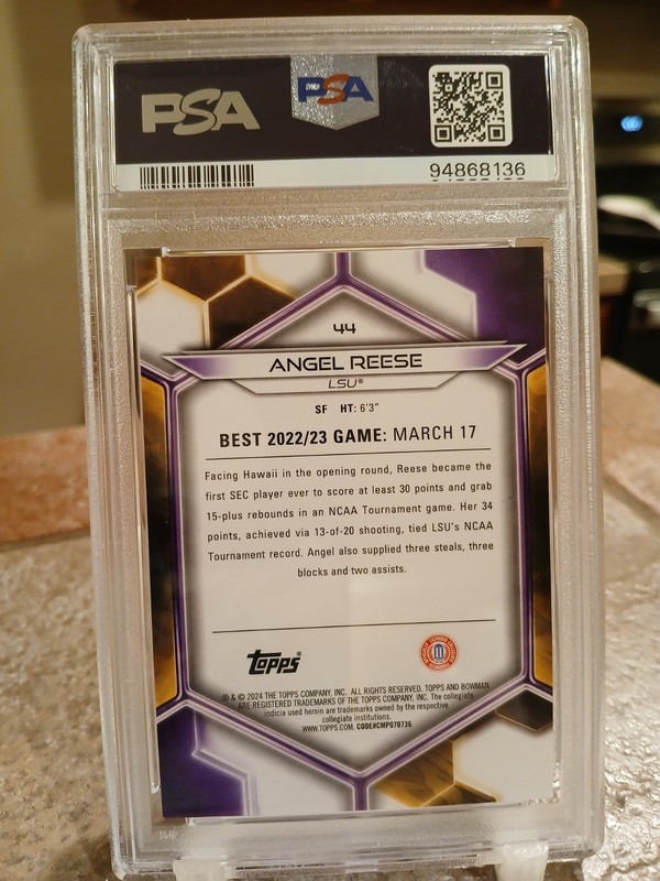 2023 Bowman U Best Angel Reese PSA 9 Geometric Teal Refractor #/15 Rookie (RC) view 2