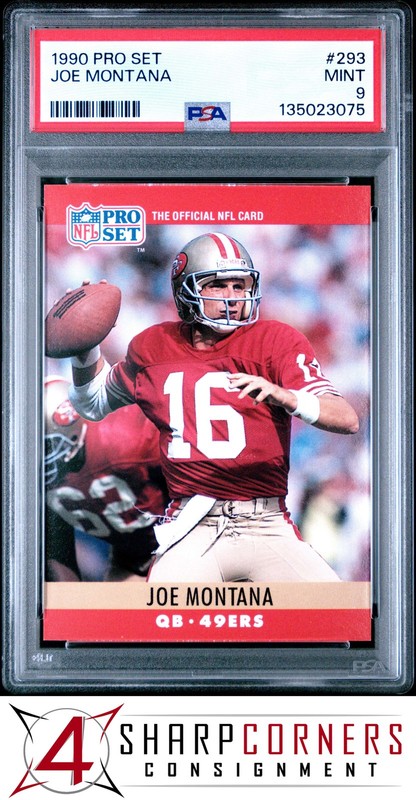 1990 PRO SET #293 JOE MONTANA 49ERS HOF PSA 9
