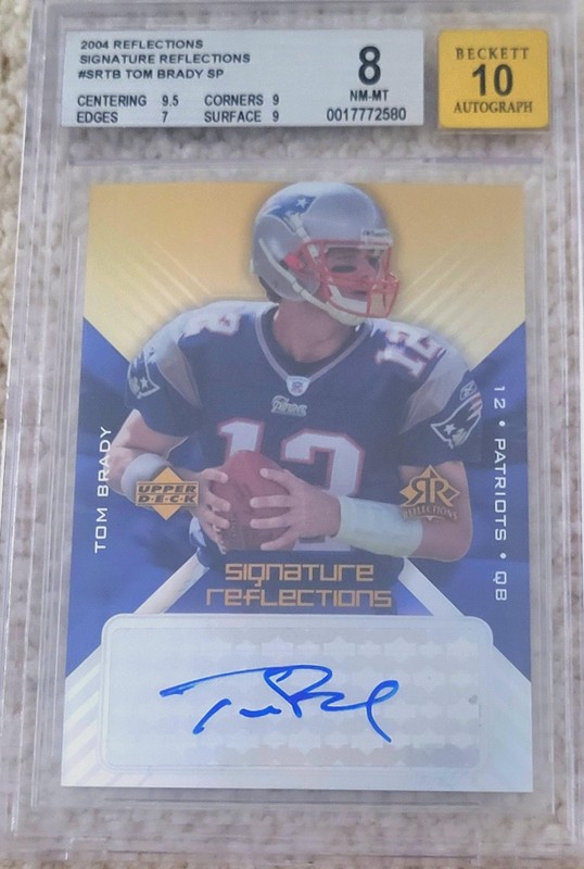 04 Upper Deck Reflections Tom Brady Signature SSP Auto BGS 8/10 (Very RARE) 