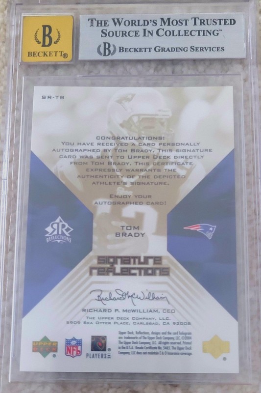 04 Upper Deck Reflections Tom Brady Signature SSP Auto BGS 8/10 (Very RARE)  view 2