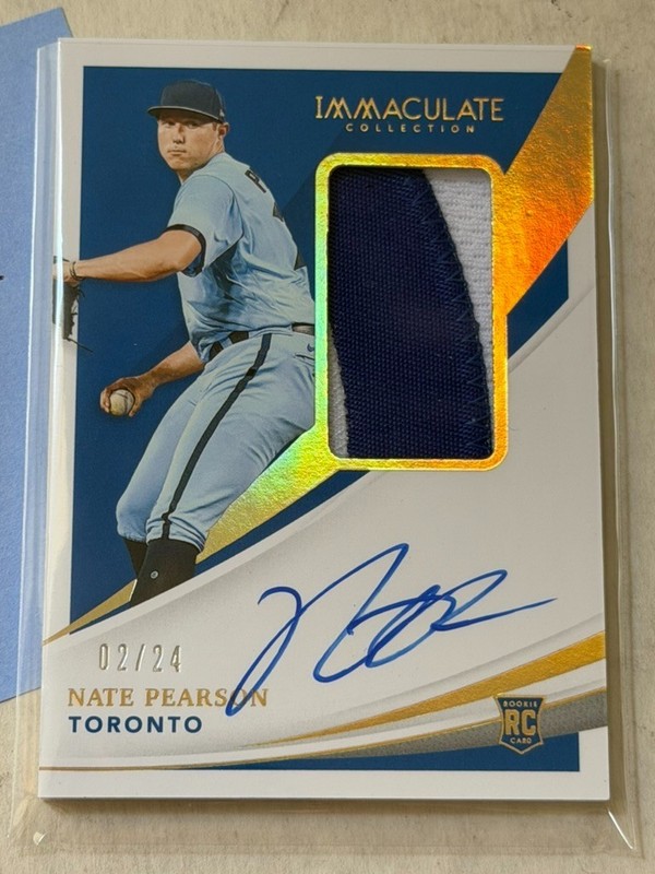 2021 Immaculate Rookie Jersey Number 2/24 Nate Pearson #108 Patch Auto baseball