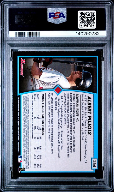 2001 Bowman Albert Pujols #264 PSA 8 view 2