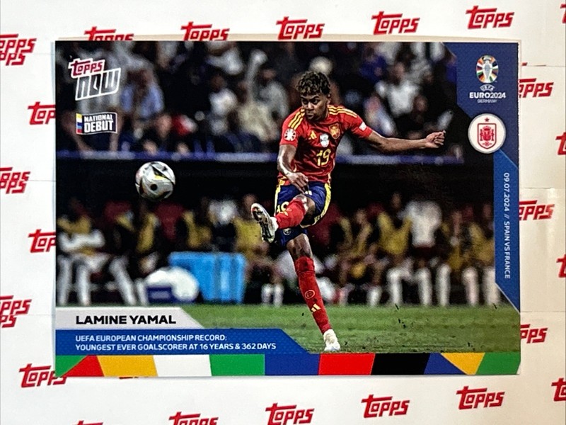 Topps NOW UEFA EURO 2024 Lamine Yamal National Debut #54 ~ Spain