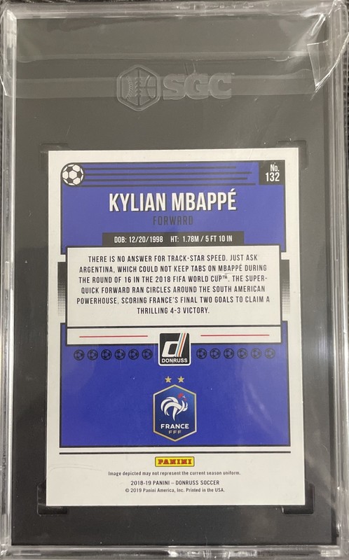 KYLIAN MBAPPE RC 2018 Panini Donruss World Cup #132 France SGC 10⚽️🇫🇷🏆 view 2