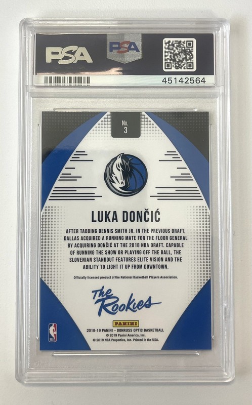 2018 Donruss Optic Luka Doncic The Rookies #3 PSA 10 GEM MT RC view 2