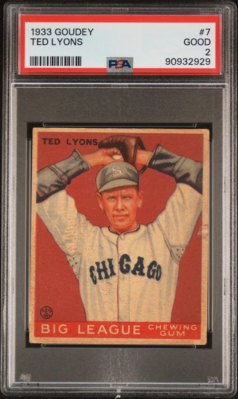 1933 Goudey Ted Lyons #7 PSA 2