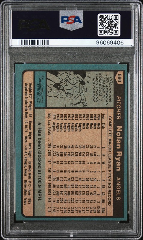 1980 Topps Nolan Ryan #580 PSA 7 view 2