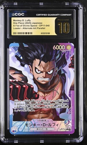 ✨✨ CGC 10 Pristine One Piece Monkey D. Luffy Op11-040 Alternate Art Parallel Jpn