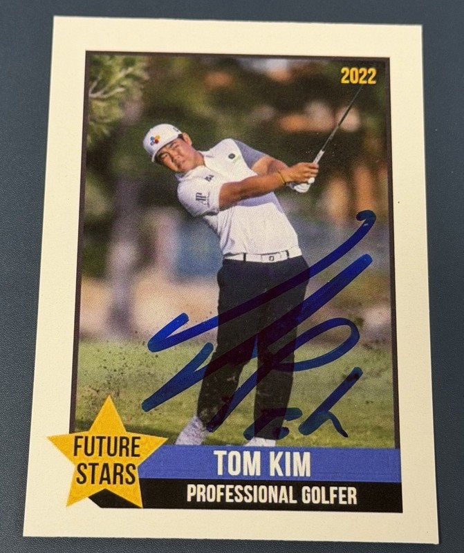 Tom Kim Signed 2022 Future Stars Signed PGA Tour Golf Rookie Card PSA AUTO RC view 2