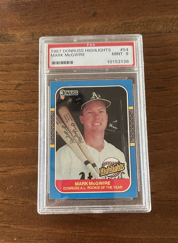 1987 Donruss Highlights #54 Mark McGwire Athletics PSA 9