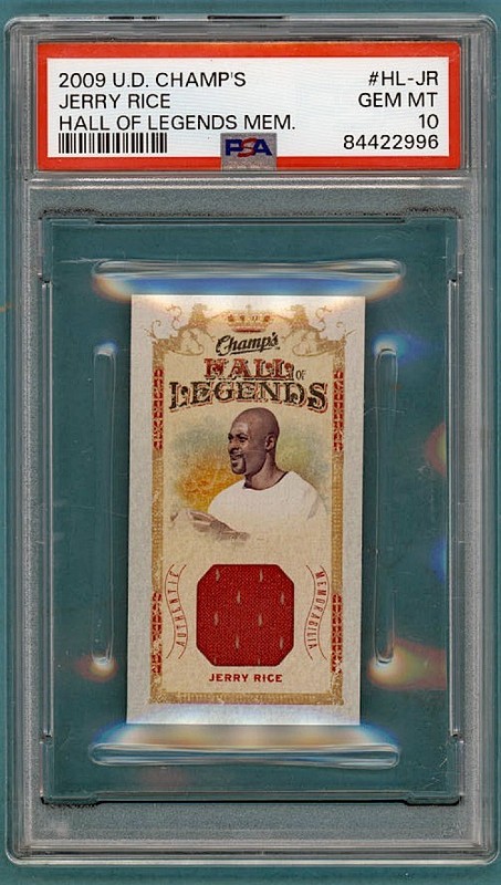 2009 Upper Deck Champs Jerry Rice Hall Of Legends Memorabilia #HL-JR PSA 10!