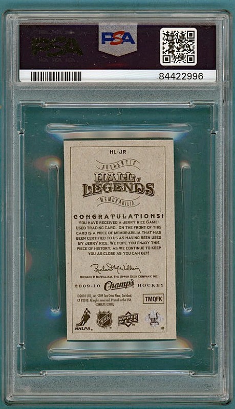 2009 Upper Deck Champs Jerry Rice Hall Of Legends Memorabilia #HL-JR PSA 10! view 2