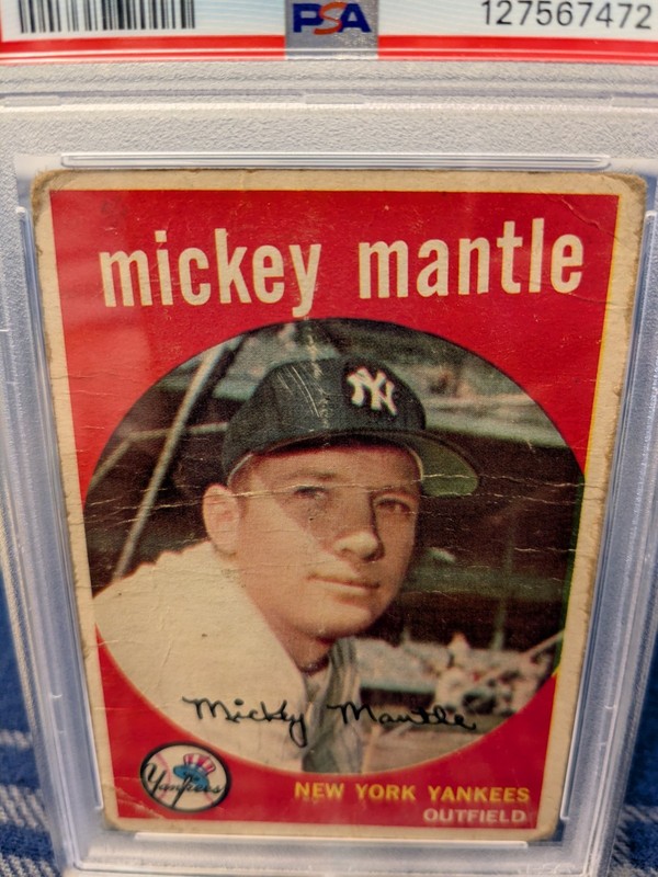 1959 Topps #10 Mickey Mantle PSA 1