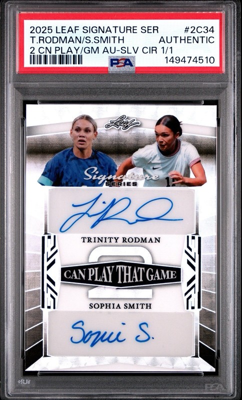 2025 Leaf Signature Series USA Trinity Rodman Sophia Smith Dual 1/1 Auto PSA