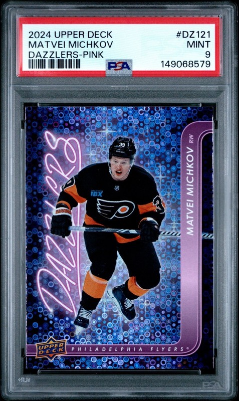 2024-25 Upper Deck Young Guns DAZZLERS #DZ-121 DZ121 MATVEI MICHKOV PINK PSA 9