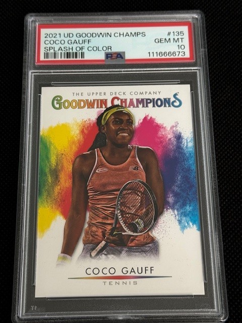 2021 UD Goodwin Champions Coco Gauff Splash of Color RC PSA 10 #135 Tennis