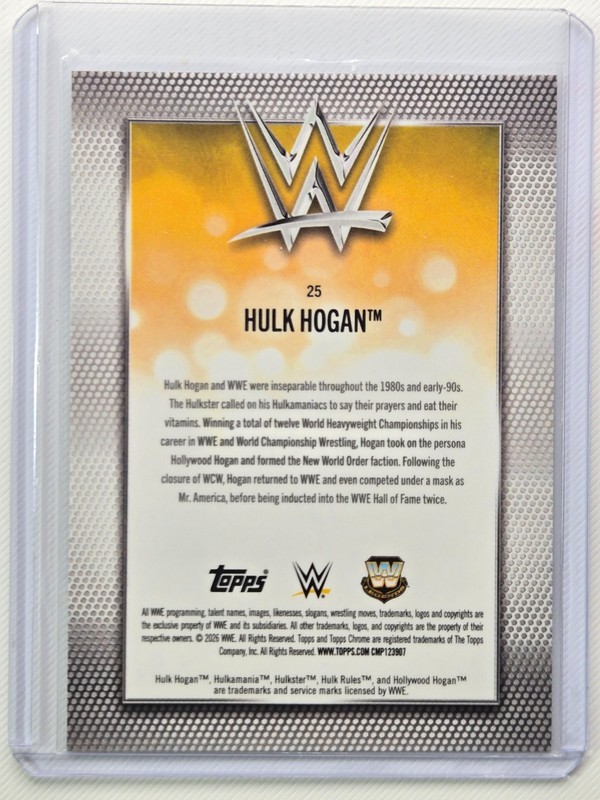 Hulk Hogan 2026 Topps Chrome WWE #25 Base Trading Card view 2