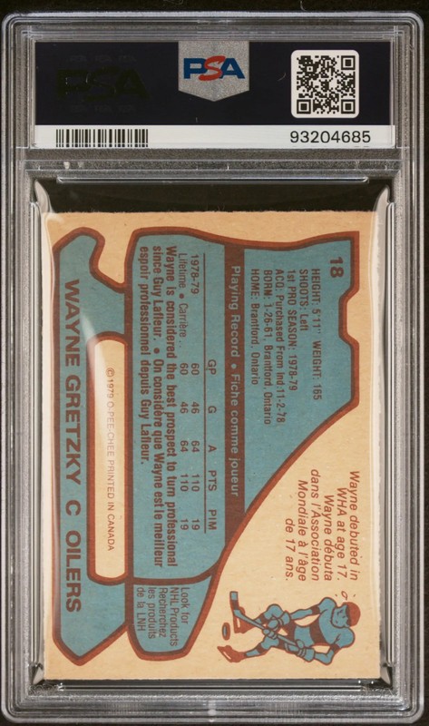 1979 O-Pee-Chee Wayne Gretzky #18 PSA 6 view 2